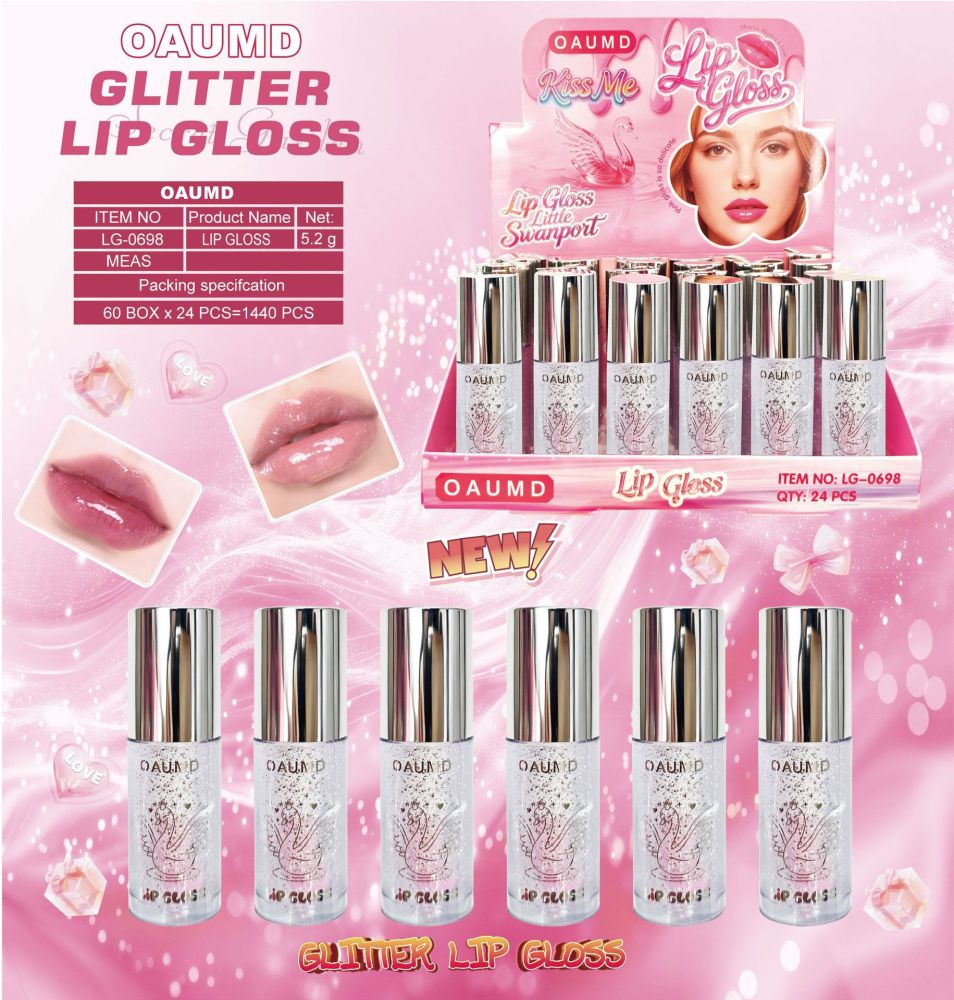 OAUMD 亮片闪粉唇蜜保湿水润透明唇彩持久水光感外贸唇部彩妆 Lip