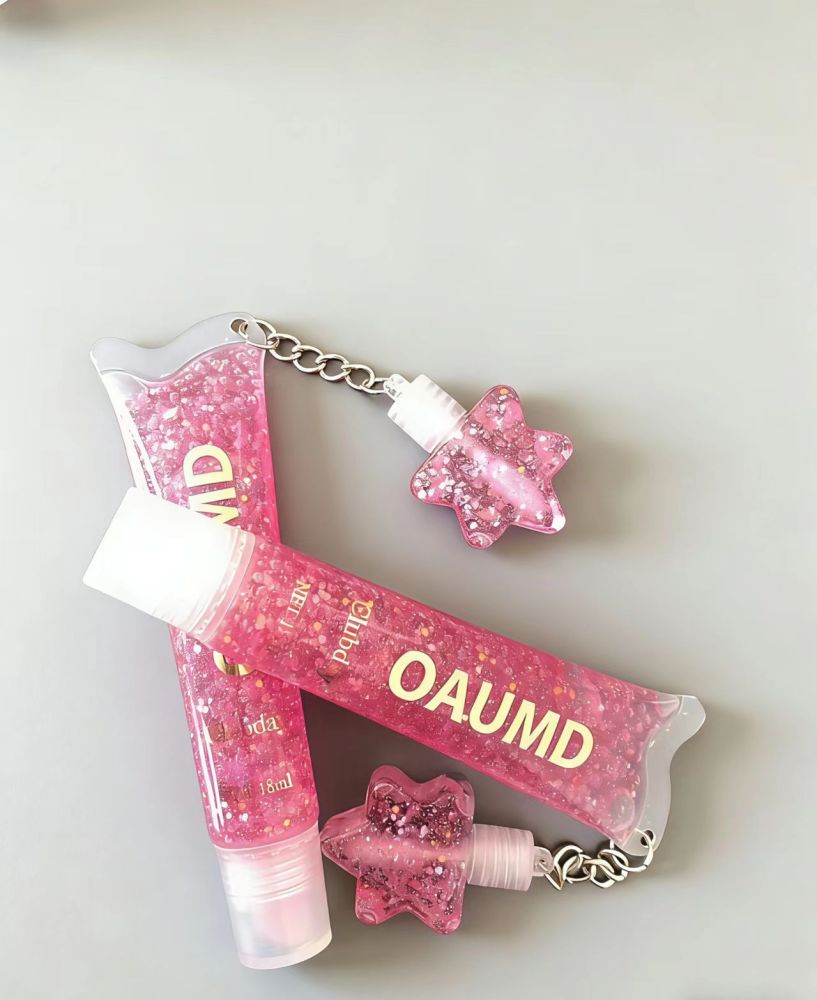 OAUMD 外贸跨境星星挂件唇蜜细闪珠光水光唇饱满透亮持久滋润唇彩