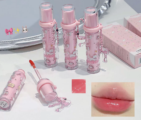JOJO DIARY Cartoon Cat Charm Mirror Lip Gloss