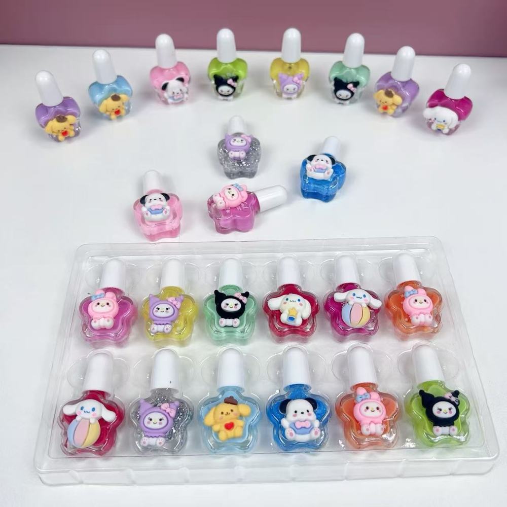 创意卡通三丽鸥水性指甲无味可剥水洗美甲女孩多色组合指甲油美甲