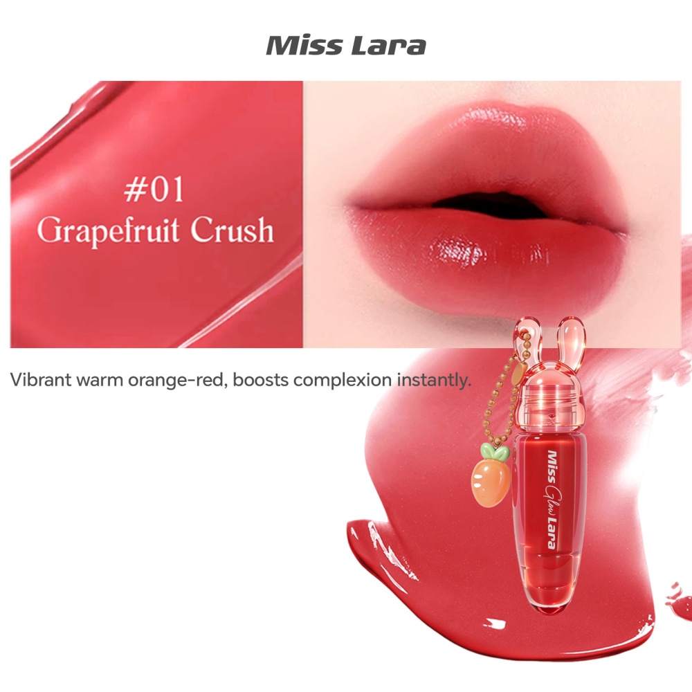 Misslara兔子胡萝卜唇釉水润不粘腻保湿镜面唇彩可爱挂件水光唇蜜