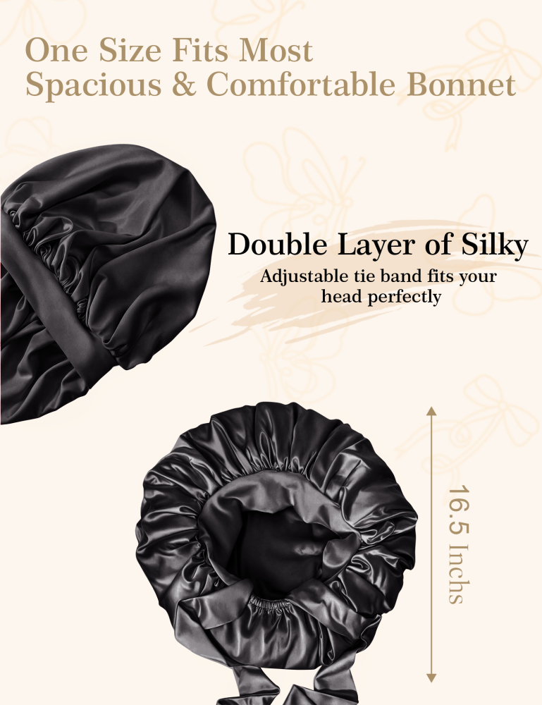 TIe Band Bonnet with Pack - Black