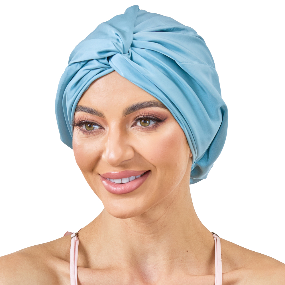 Adjustable Button Bonnet - Light Blue