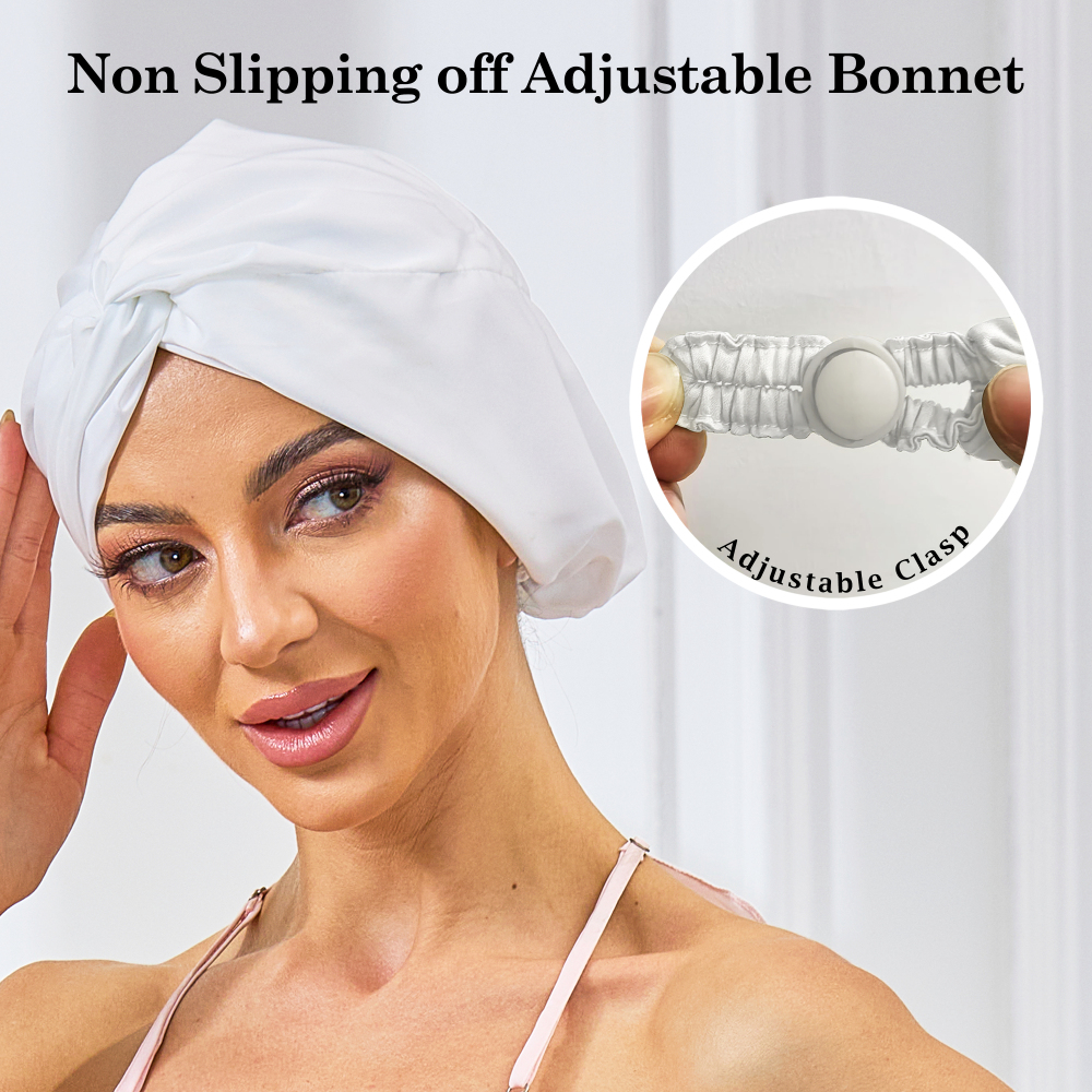 Adjustable Button Bonnet - Pure White
