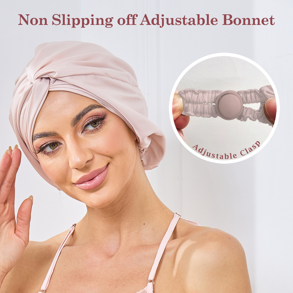 Adjustable Button Bonnet - Pale Pink