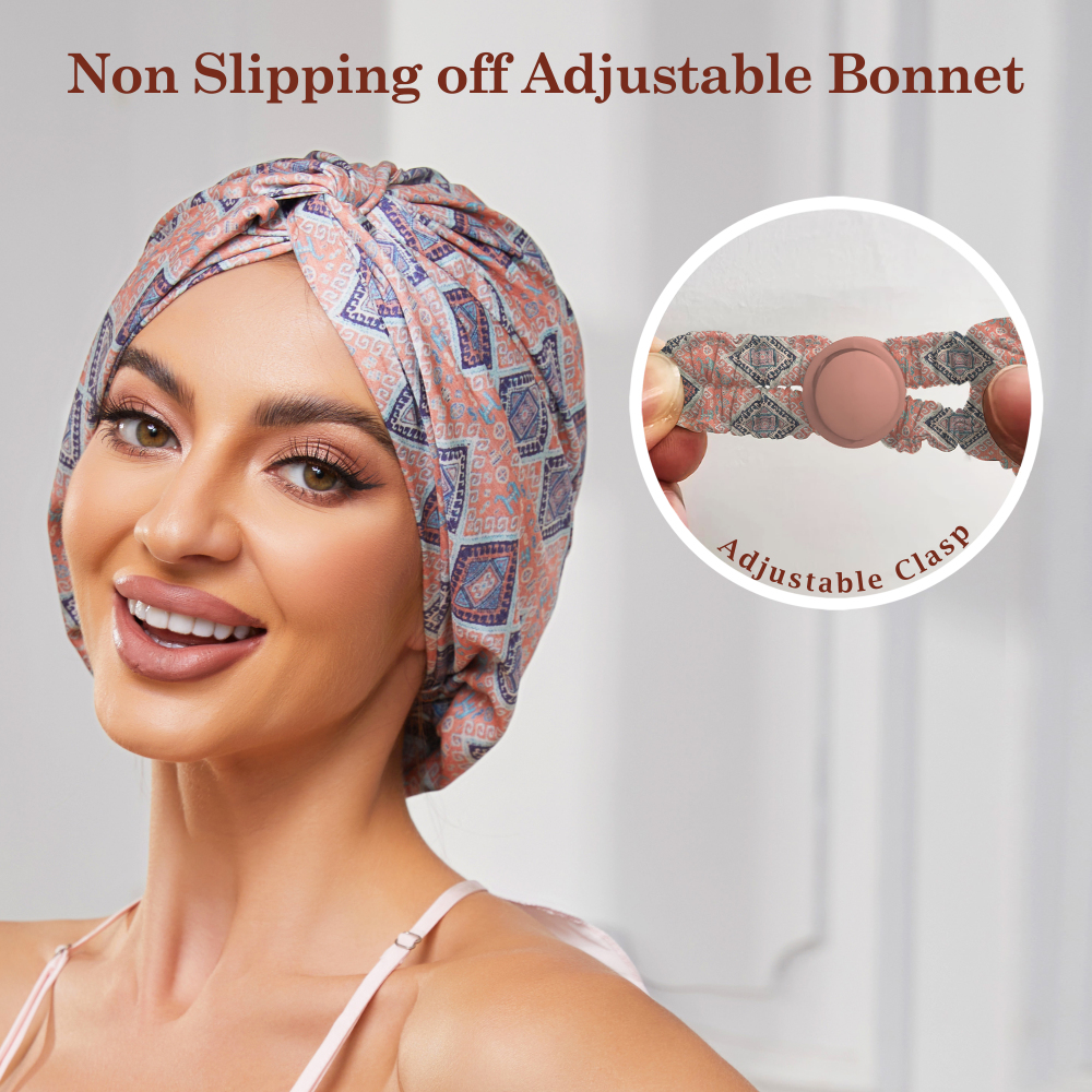 Adjustable Button Bonnet - Bohemia Orange