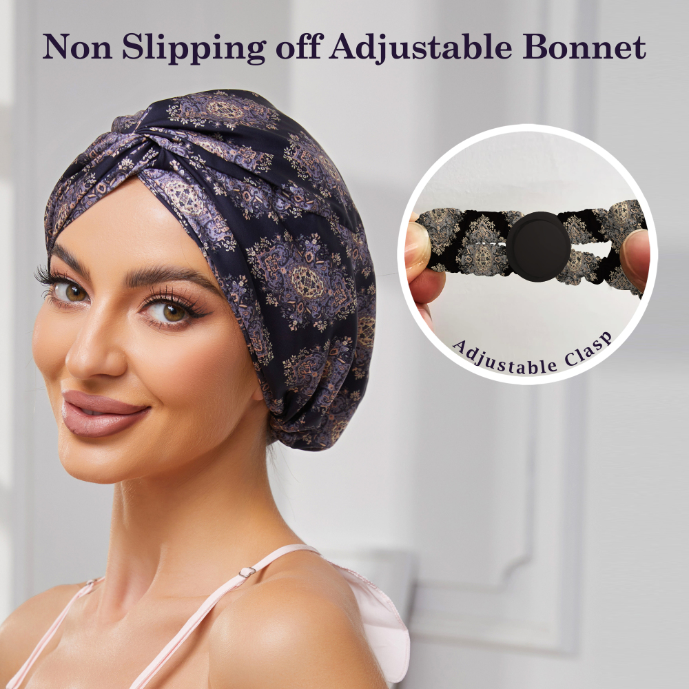 Adjustable Button Bonnet - Bohemia Black