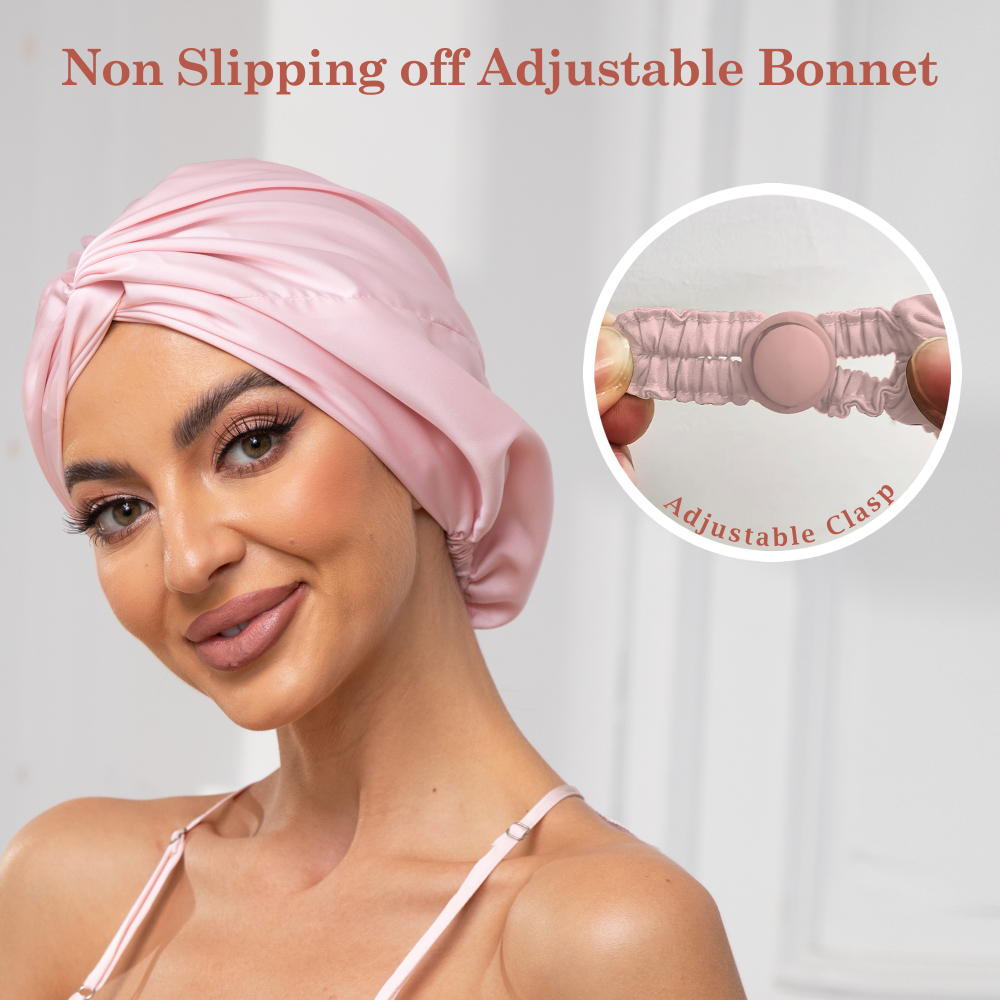 Adjustable Button Bonnet - Pink