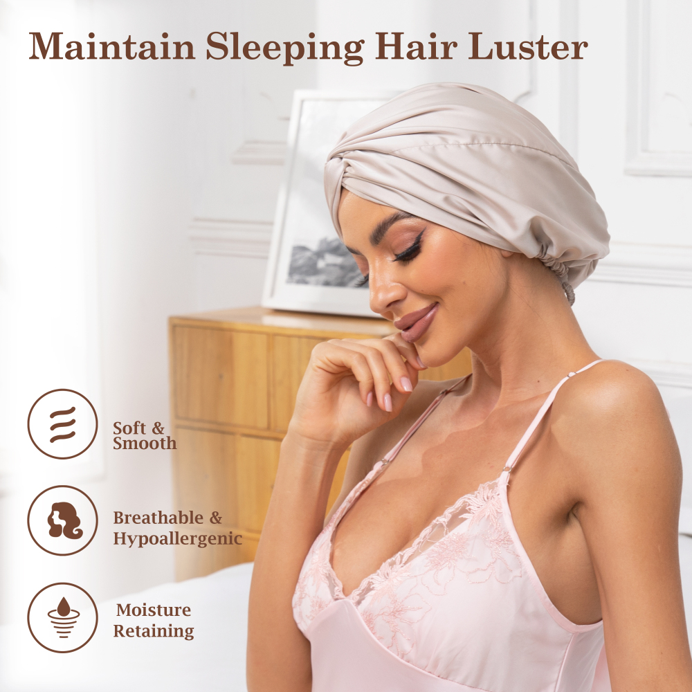 Adjustable Button Bonnet - Champagne