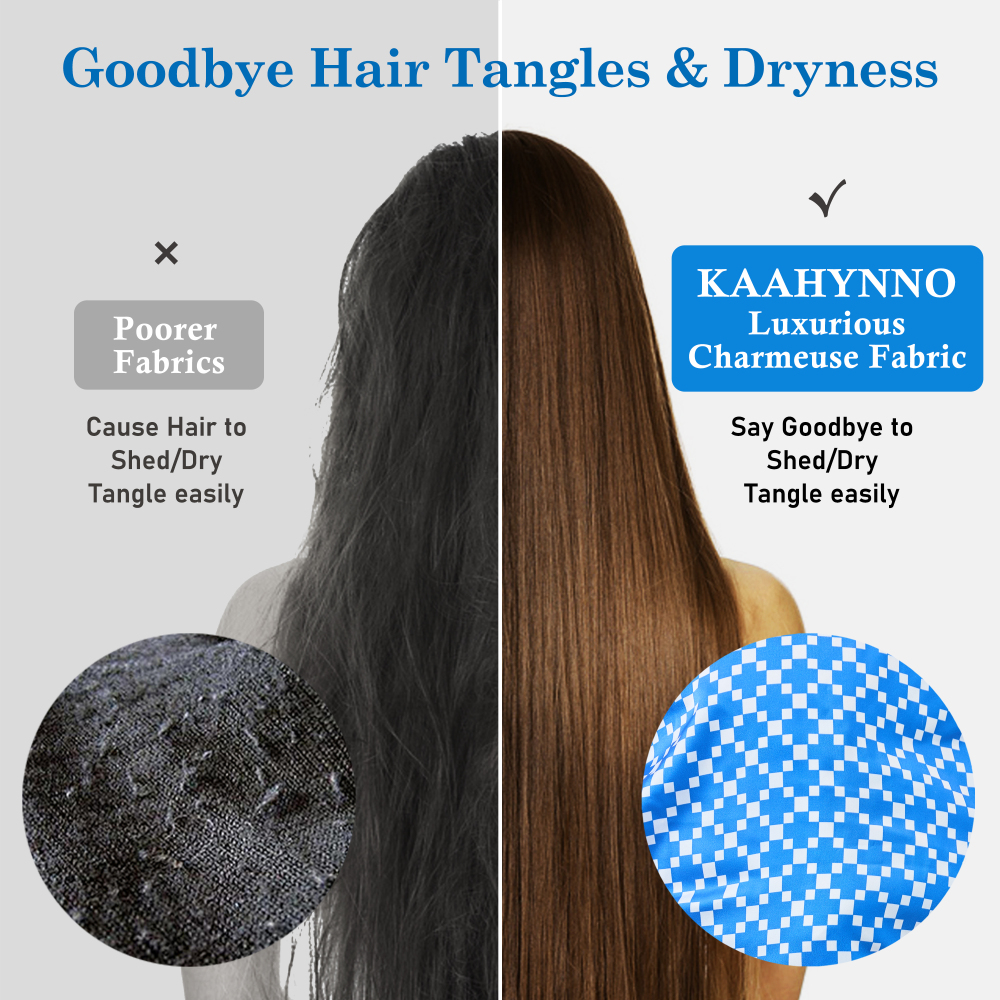 Adjustable Button Bonnet - Blue & White Checkered