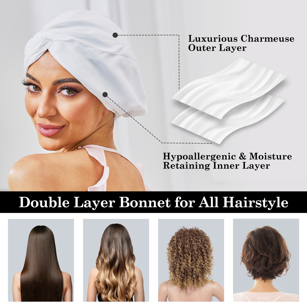 Adjustable Button Bonnet - Pure White