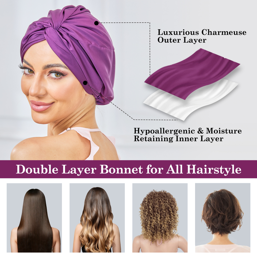 Adjustable Button Bonnet - Mystic Purple