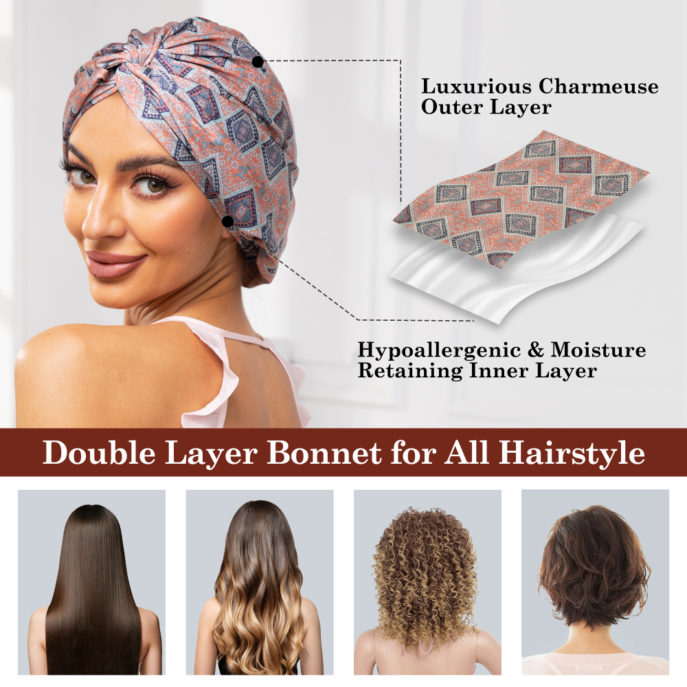 Adjustable Button Bonnet - Bohemia Orange