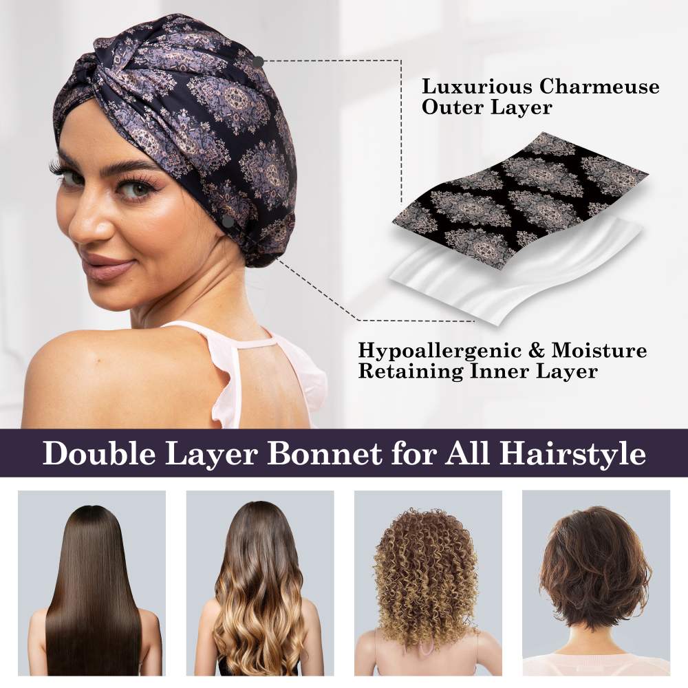 Adjustable Button Bonnet - Bohemia Black