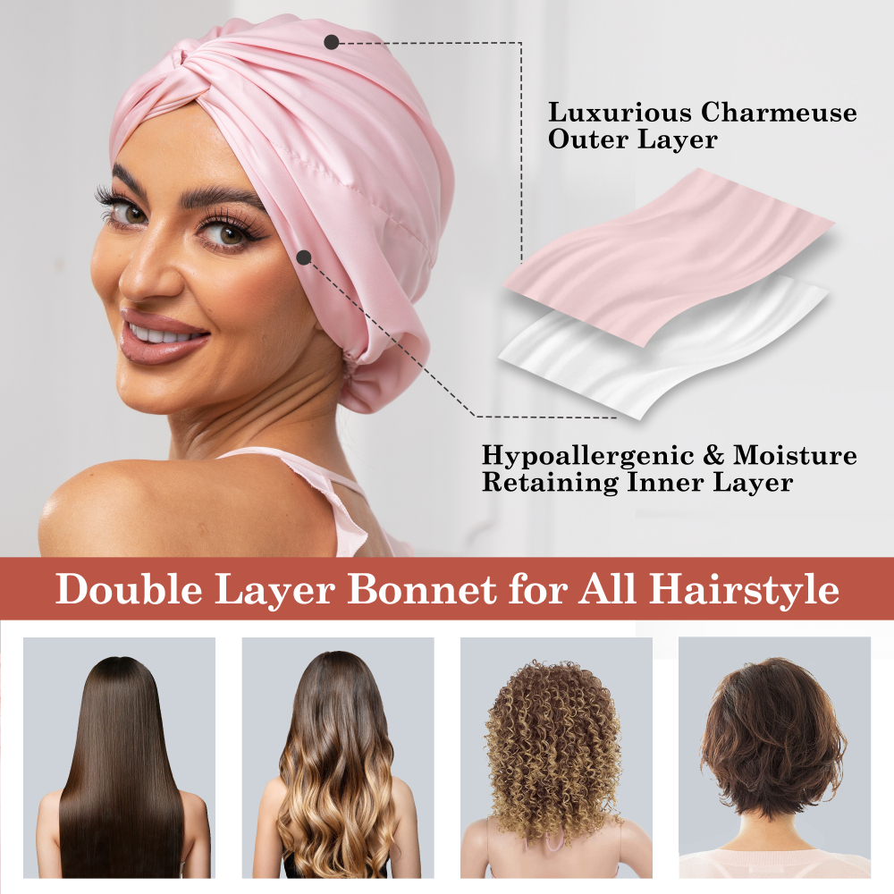 Adjustable Button Bonnet - Pink