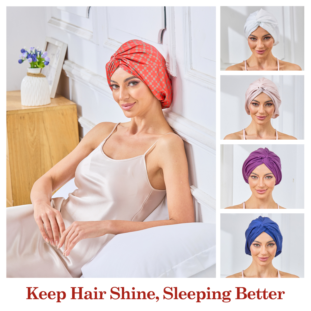 Adjustable Button Bonnet - Red & Dark Gold Checkered