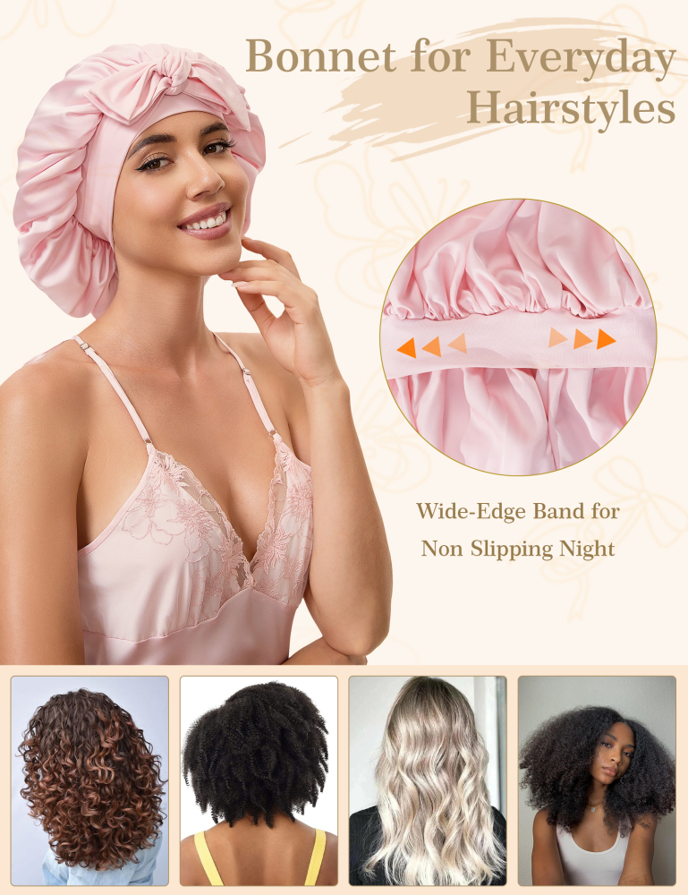 TIe Band Bonnet with Pack - Pink