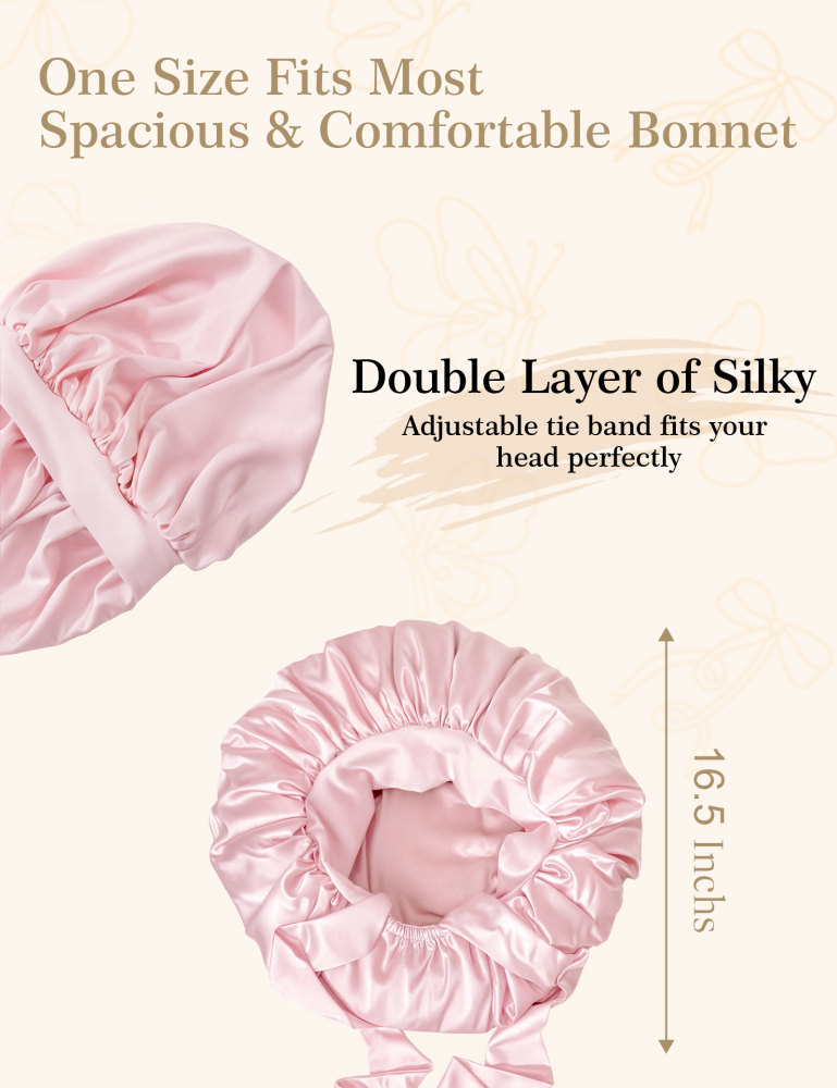 TIe Band Bonnet with Pack - Pink