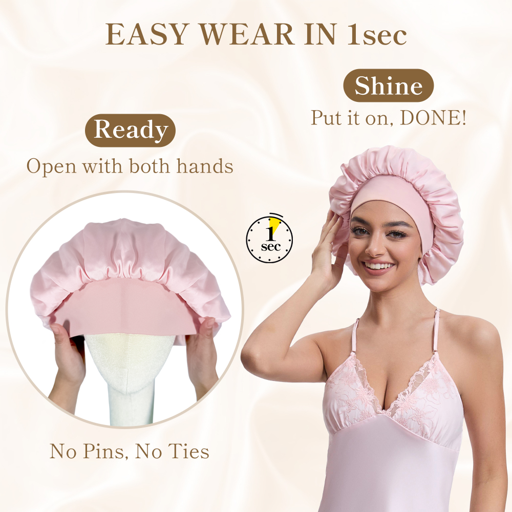 Elastic Bonnet with Pack - Pink
