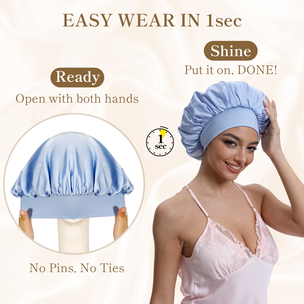 Elastic Bonnet with Pack - Aqua