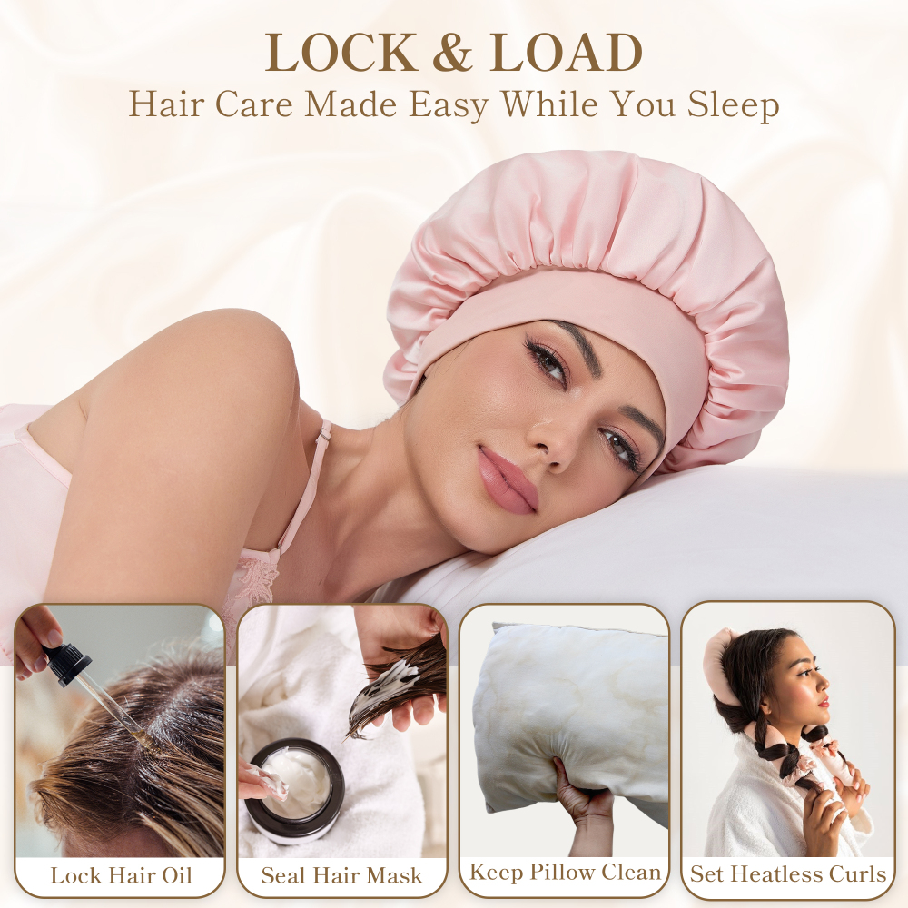 Elastic Bonnet with Pack - Pink