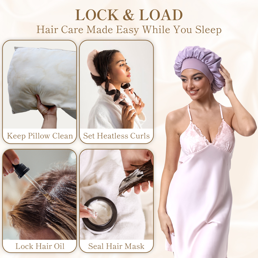 Elastic Bonnet with Pack - Purple