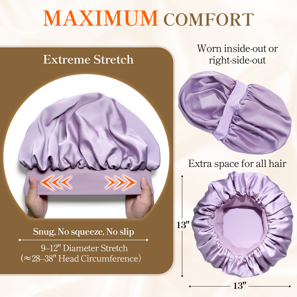 Elastic Bonnet with Pack - Purple