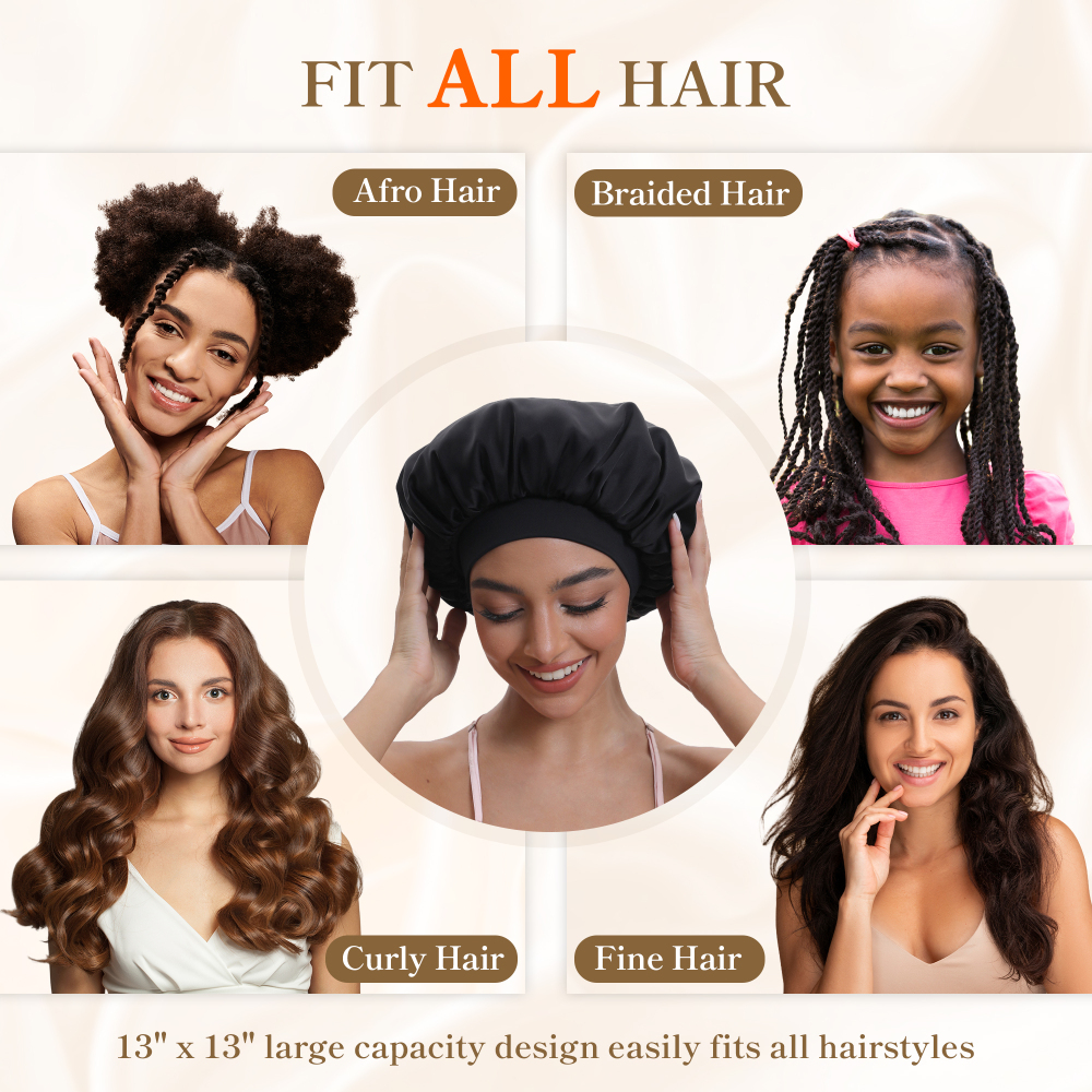 Elastic Bonnet with Pack - Black