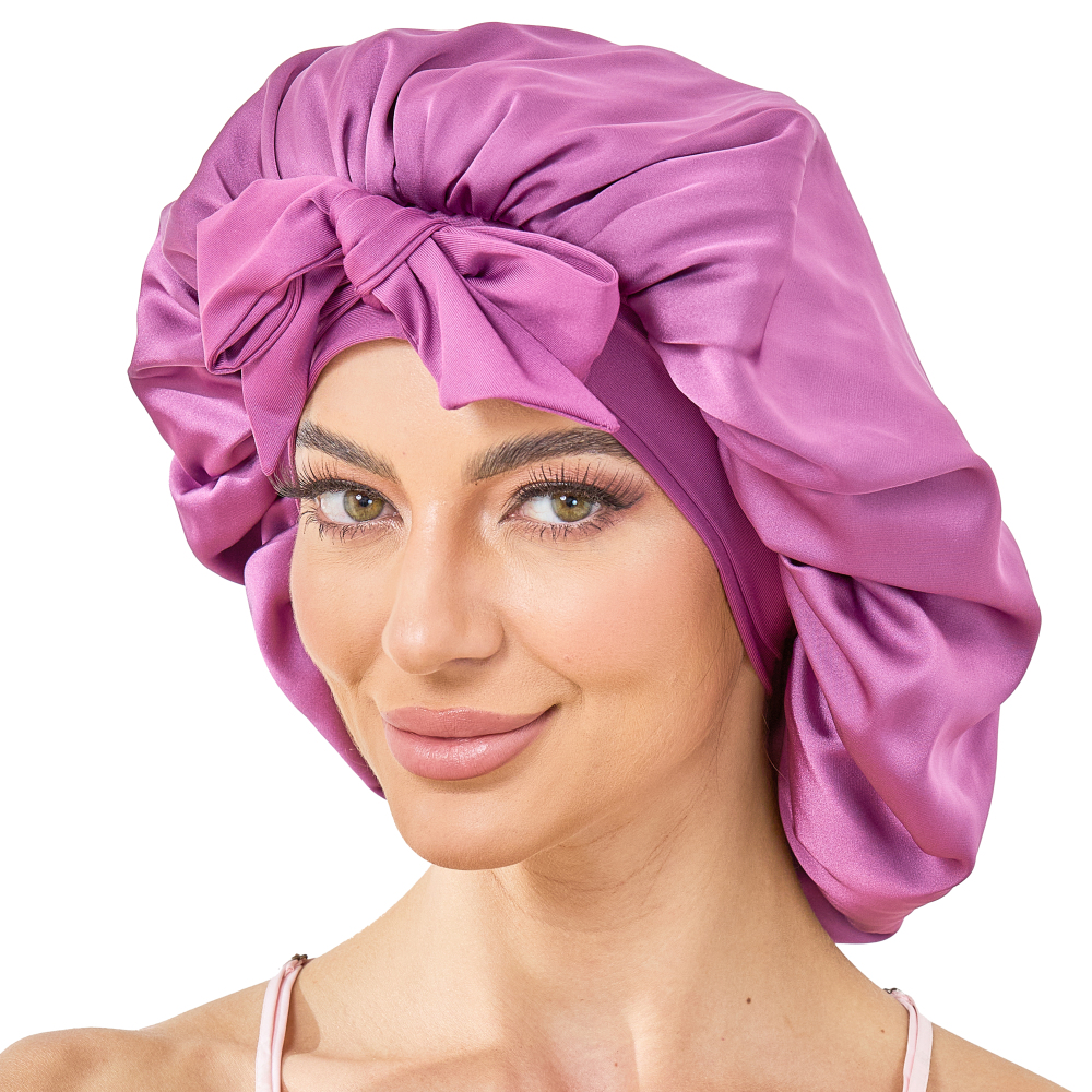 Tie Band Bonnet - Soft Fuchsia +Pink