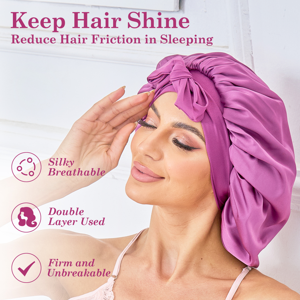 Tie Band Bonnet - Soft Fuchsia +Pink