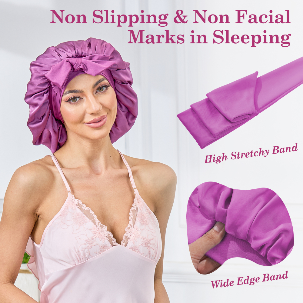 Tie Band Bonnet - Soft Fuchsia +Pink
