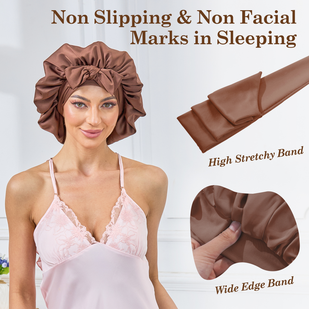 Tie Band Bonnet - Coffee + Gold