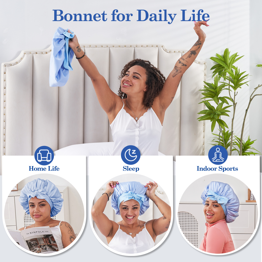 TIe Band Bonnet with Pack - Aqua