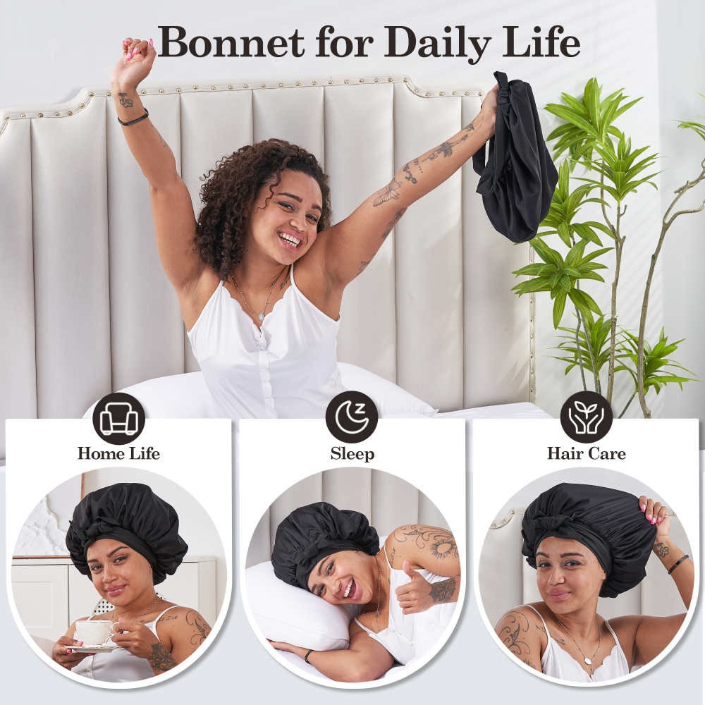 Tie Band Bonnet - Black