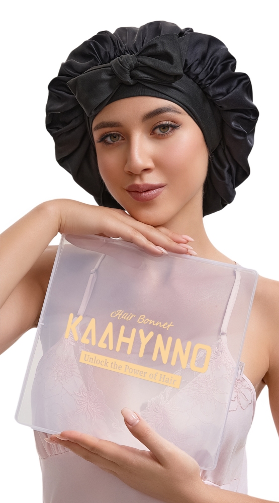 TIe Band Bonnet with Pack - Black