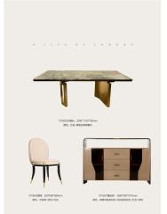 Emerald Luxury Stone Rectangular Dining Table and Chair Set