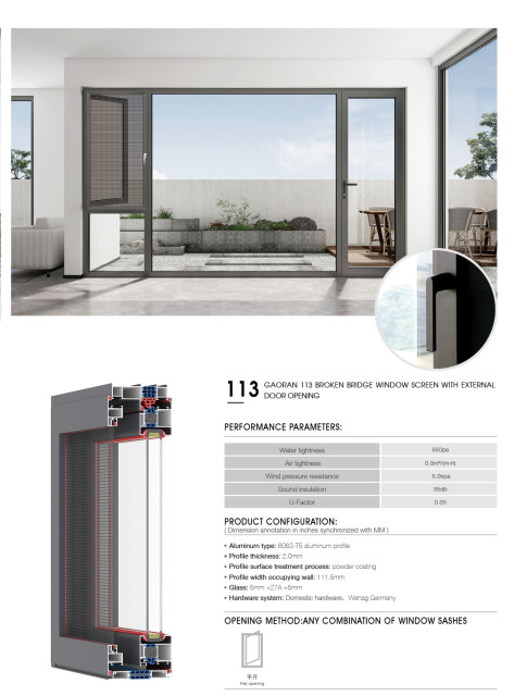 Integrated Outward-Opening Glass Window and Door