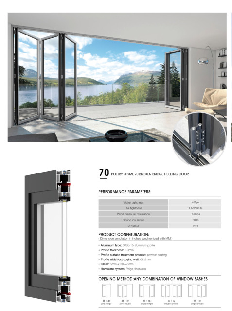 Contemporary Thermally Broken Folding Door