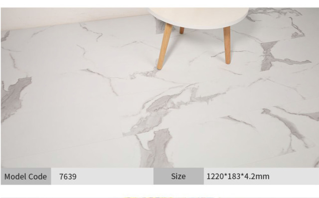 Grayish-White Imitation Marble SPC Flooring