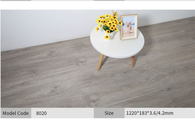 Light Gray Wood-Grain SPC Flooring