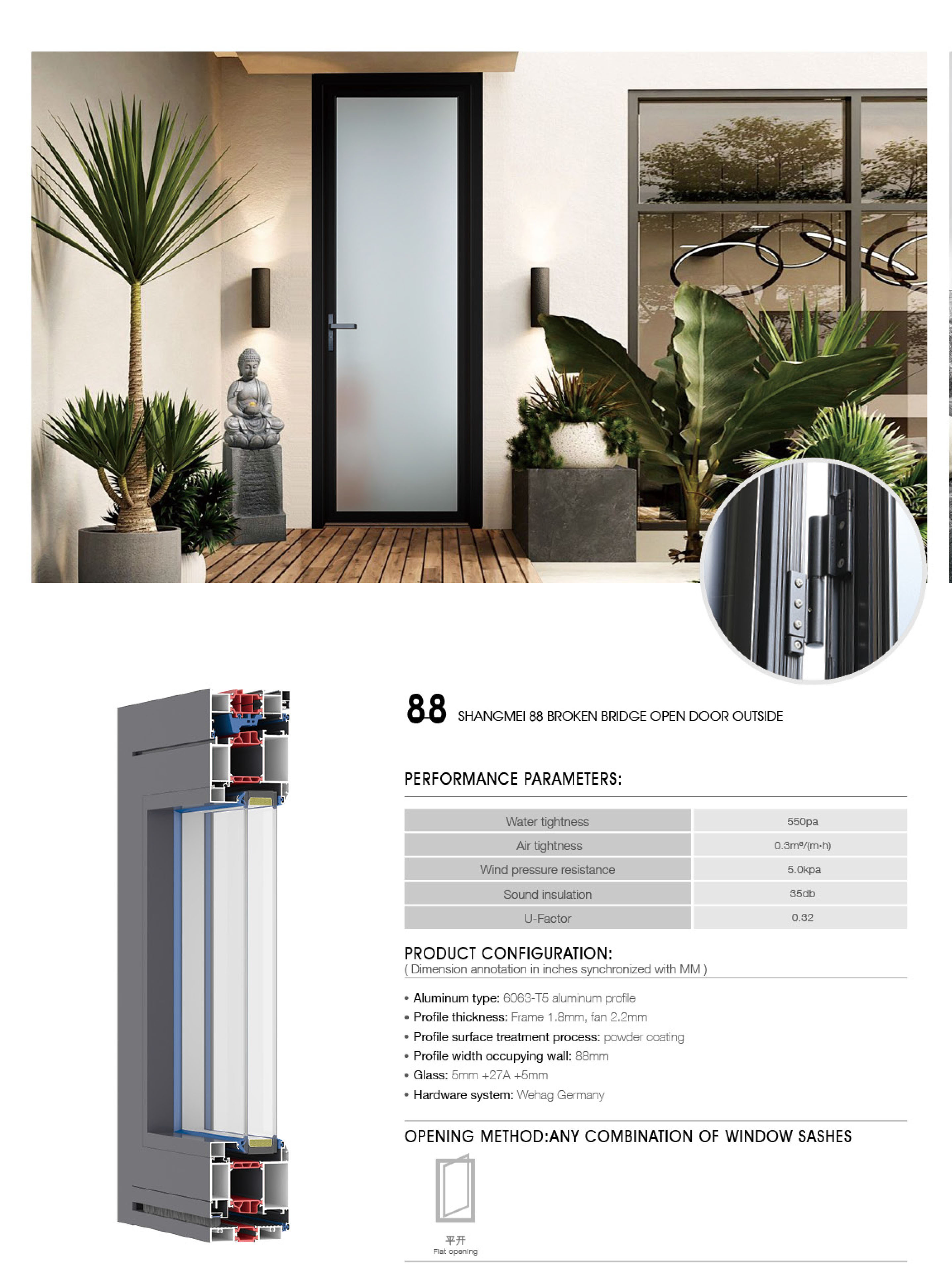 Casual Privacy Frosted Glass Door