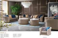 Luxury Light Brown Diamond-Patterned Sofa and Table Set