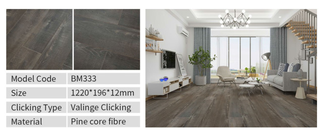 Brown Gray Imitation Wood Laminate Flooring
