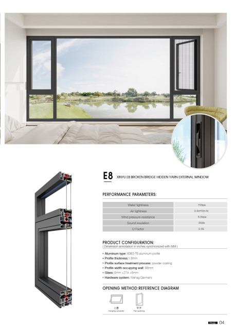 Modern Security Broken Bridge Casement Window
