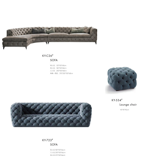 Vintage Velvet Chesterfield Sofa Set