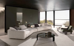 Modern Off-White Cotton Linen Irregular Yves Sofa