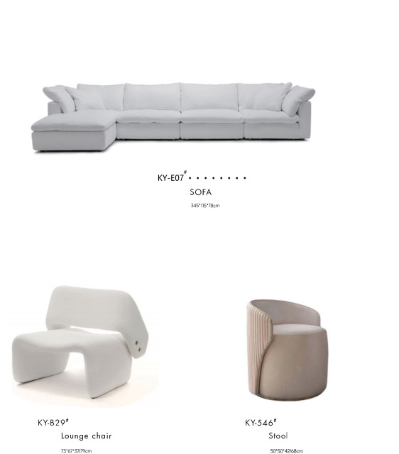 Minimalist White Cotton Linen Modular Cloud Sofa Set