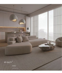 Modern White Irregularly Shaped Fabric Sofa