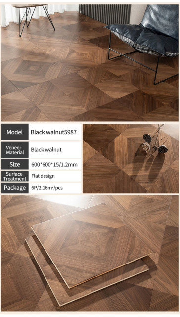 Black Walnut Multi Layer Engineered Wood Parquet  Flooring