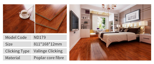 Warm Brown Wood-Grain Laminate Flooring